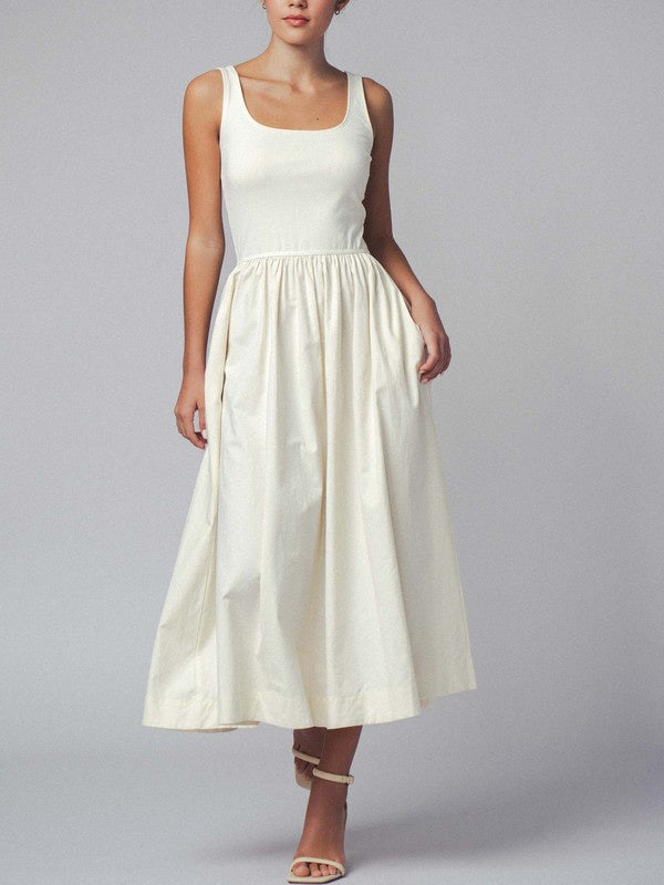scoop tank midi dress Scoop Neck Tank Midi Dress – v o g l i o
