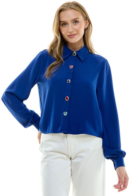 Jewel Button Top – v o g l i o