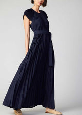 Fluttered Maxi Pleated Dress