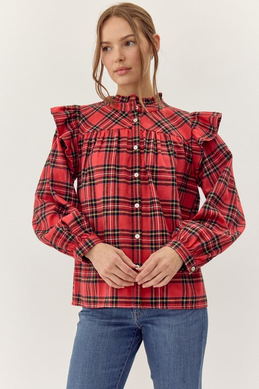 Plaid Check Print Top (Up to XL) – v o g l i o