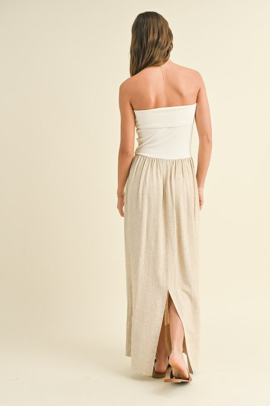 Linen Knit Combo Dress