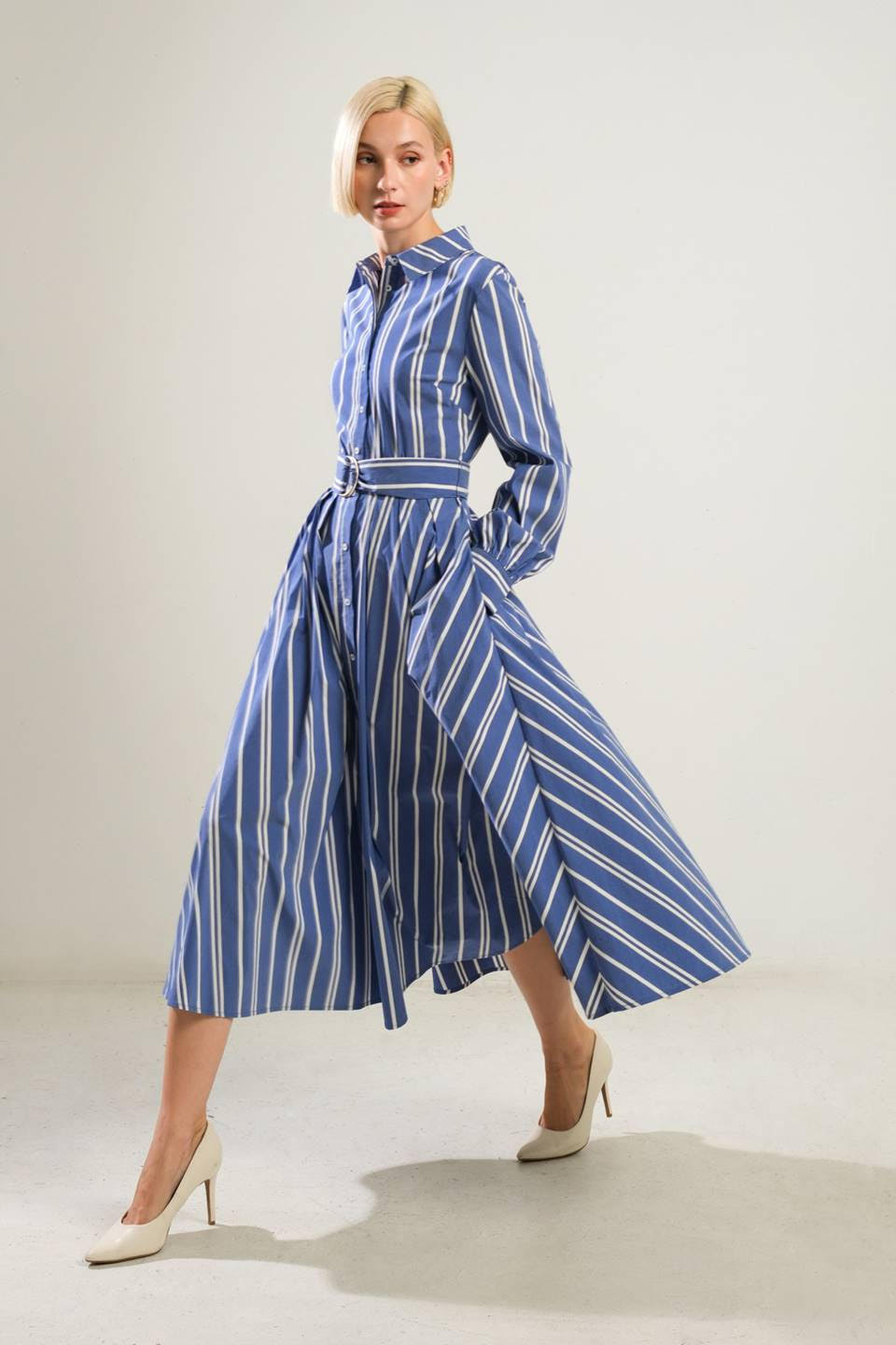 Striped Shirt Dress – v o g l i o