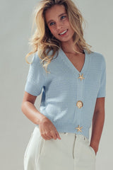 Seashell Button Knit Cardigan