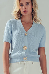 Seashell Button Knit Cardigan