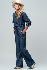 Tailored Wide-Leg Denim Trousers