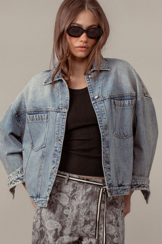 Oversized Vintage Denim Jacket (2 Color Ways)