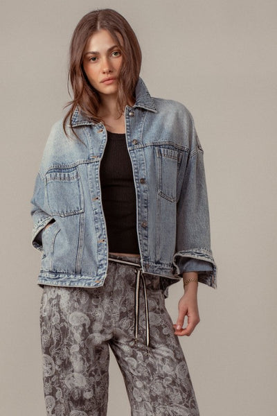 Oversized Vintage Denim Jacket (2 Color Ways) – v o g l i o