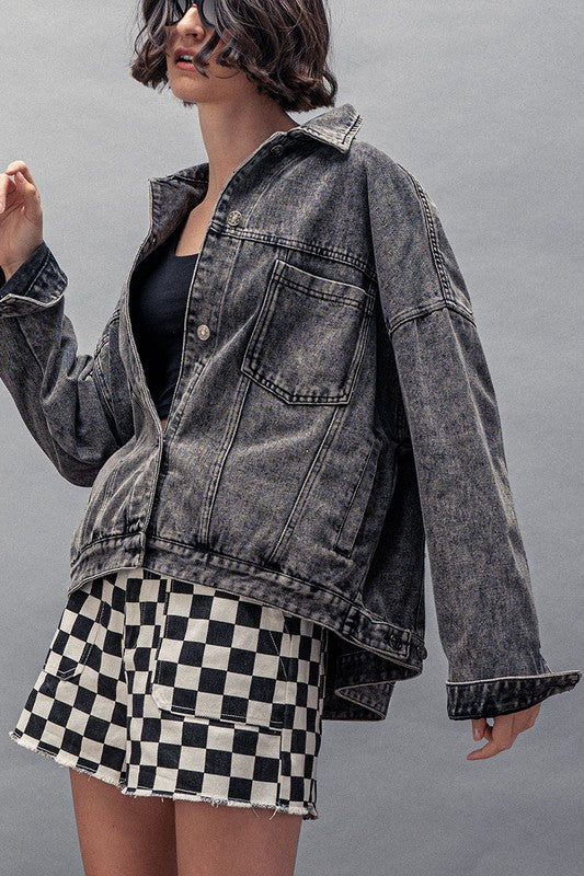 Oversized Vintage Denim Jacket (2 Color Ways)