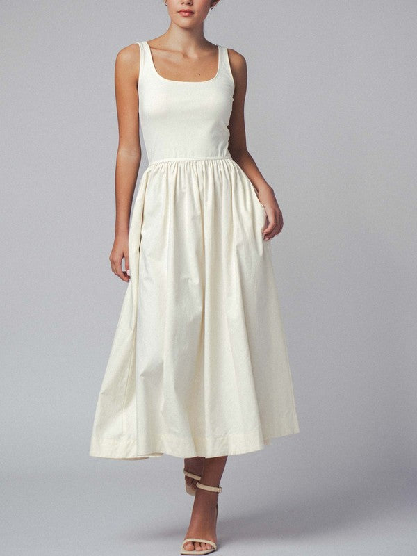 Scoop Neck Tank Midi Dress