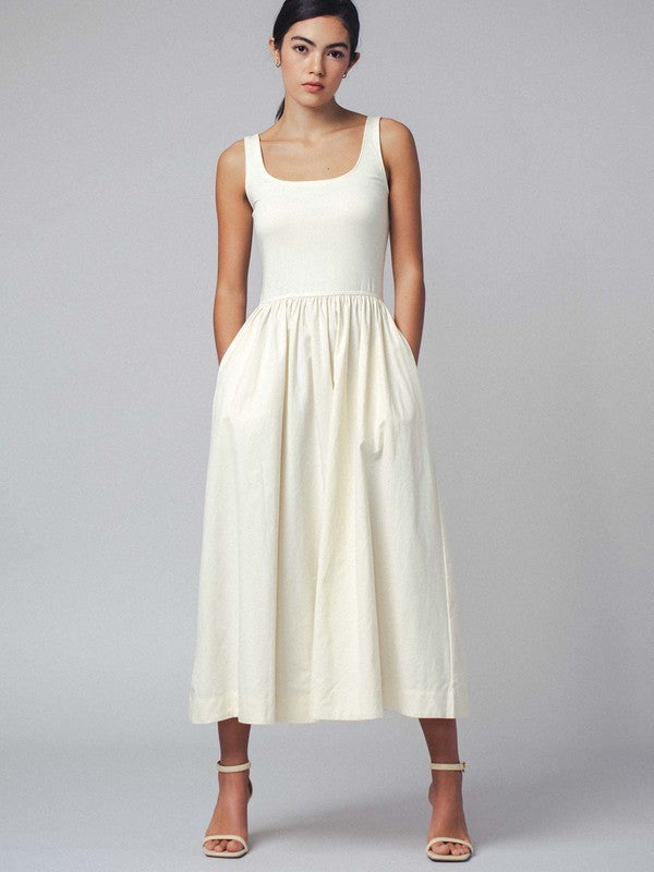 scoop neck midi tank dress Scoop Neck Tank Midi Dress – v o g l i o