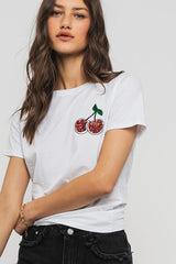 Glittering Cherry Graphic Tee (2 Color Ways)