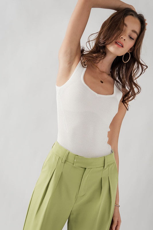 Bella Rib Bodysuit Top (Blue, Lilac, or White)