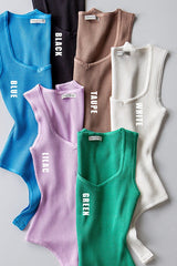 Bella Rib Bodysuit Top (Blue, Lilac, or White)