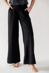 Crossover Waist Pants (Black, Natural)