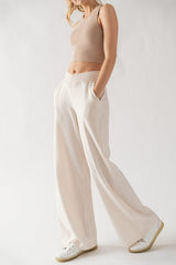 Crossover Waist Pants (Black, Natural)