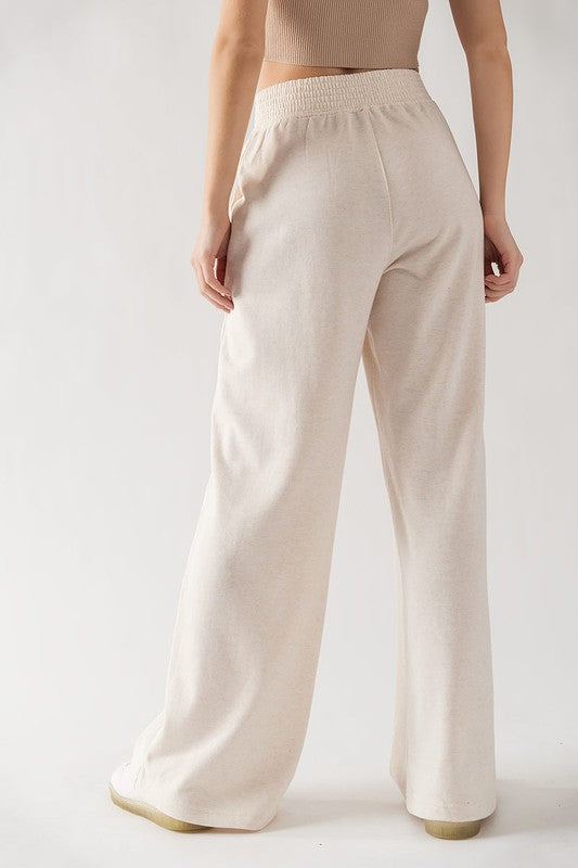 Crossover Waist Pants (Black, Natural)