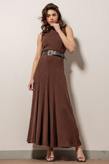 Ribbed Knit Sleeveless Maxi Dress