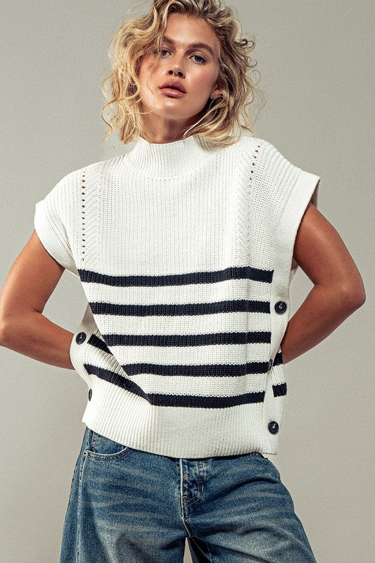 Ribbed Knit Striped Top