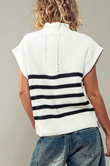 Ribbed Knit Striped Top
