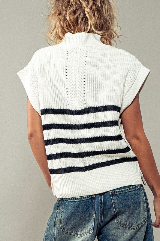 Ribbed Knit Striped Top