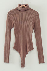 Rib Knit Turtle Neck Body Suit (3 Color Ways)