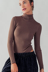 Rib Knit Turtle Neck Body Suit (3 Color Ways)