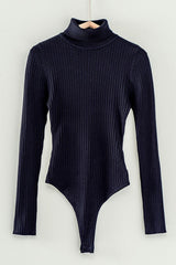 Rib Knit Turtle Neck Body Suit (3 Color Ways)