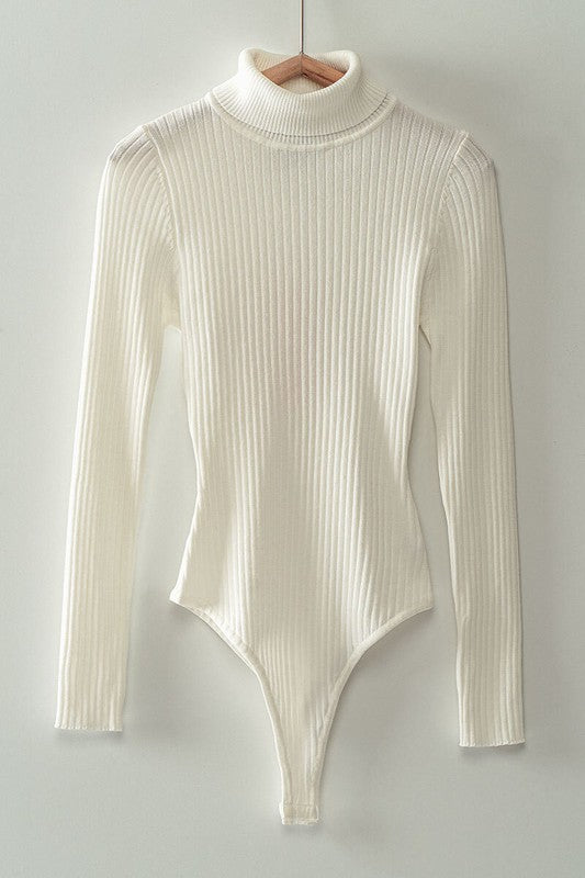 Rib Knit Turtle Neck Body Suit (3 Color Ways)