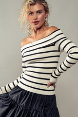 Essential Striped Slim Knit Top (2 Color Ways)