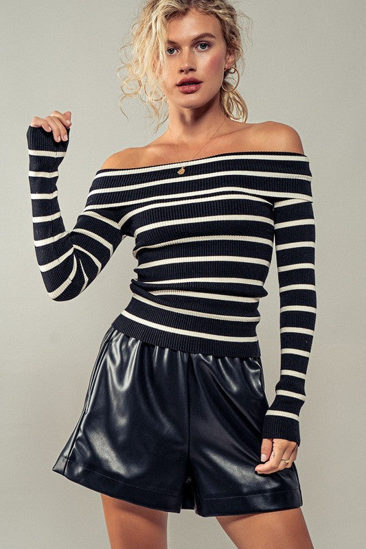 Essential Striped Slim Knit Top (2 Color Ways)