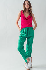 Cher Cowl Neck Knit Sweater (Blue, Pink)