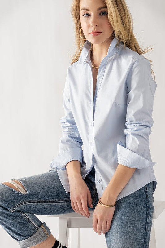 Classic Fit Button Up Shirt (Lilac, Yellow, Blue, White)