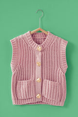 Chunky Knit Button-Front Sweater Vest (2 Color Ways)