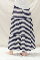 Plaid Ruffle Maxi Skirt