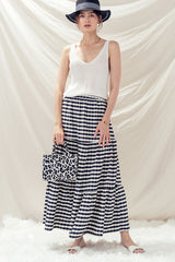 Plaid Ruffle Maxi Skirt