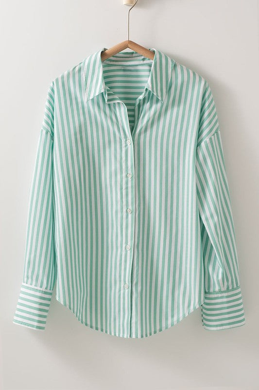 Classic Striped Button-Down Collared Shirt (3 Color Ways)