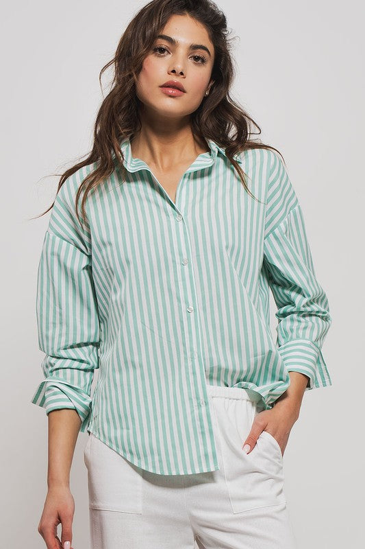 Classic Striped Button-Down Collared Shirt (3 Color Ways)