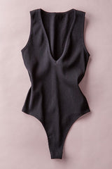 U-Neck Knit Bodysuit (Black, Rose or White)