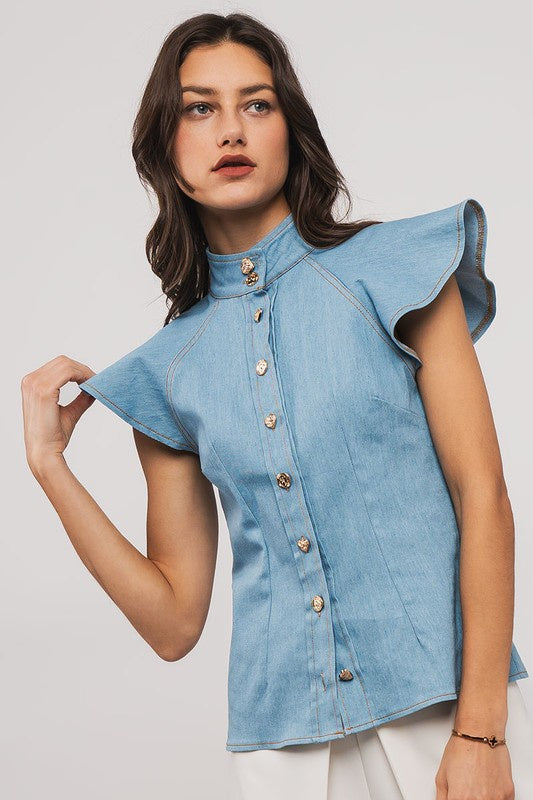 Ornate Button-Down Blouse