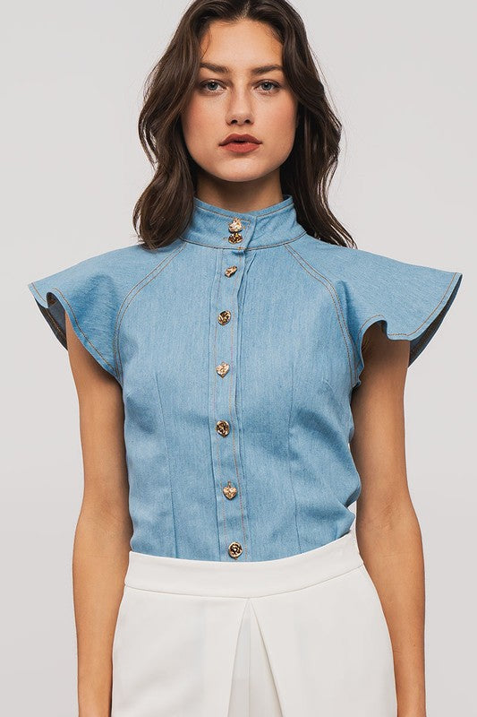 Ornate Button-Down Blouse