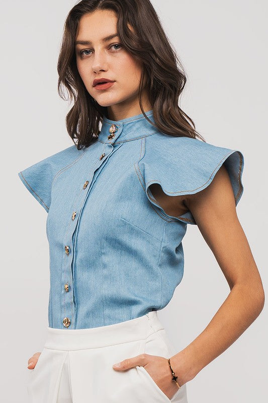 Ornate Button-Down Blouse