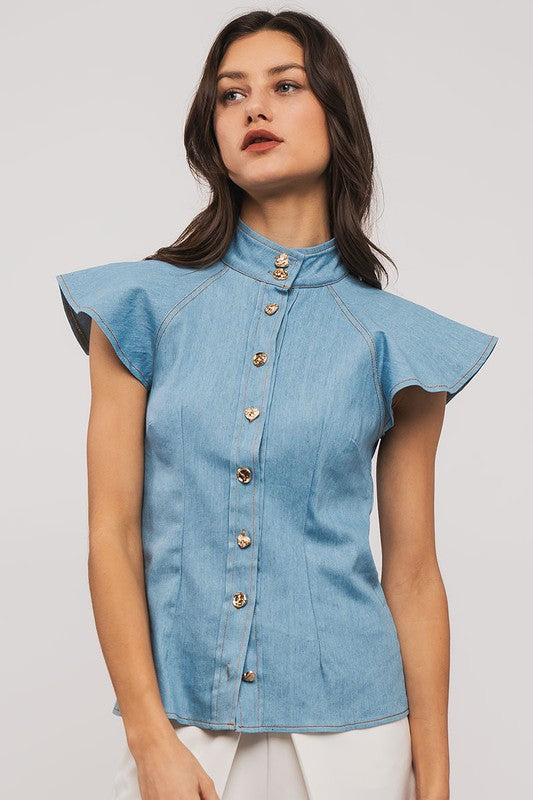 Ornate Button-Down Blouse