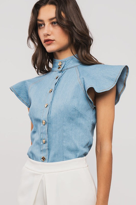 Ornate Button-Down Blouse