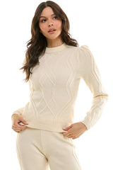 Textured Cable Knit Sweater (2 Color Ways)