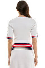 Geometric Pattern Color Block Top