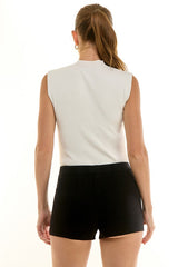 Mock Neck Flower Detail Sweater Tank (2 Color Ways)