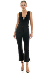 Sweater Vest & Crop Pant Set