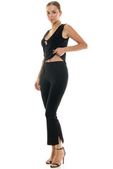Sweater Vest & Crop Pant Set