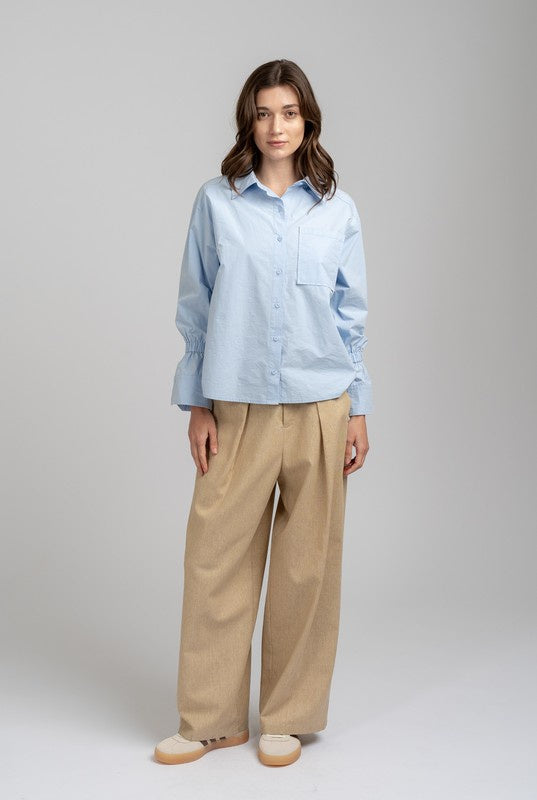 High-Low Baby Blue Shirt