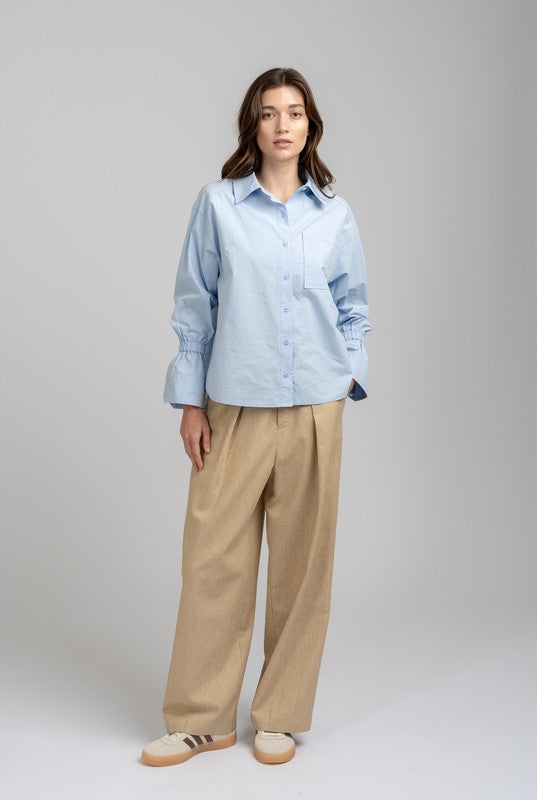 High-Low Baby Blue Shirt